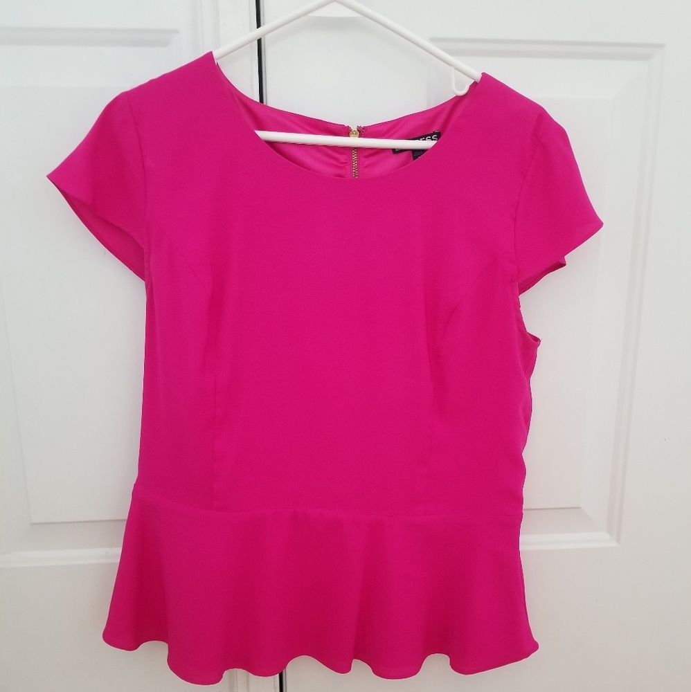 Hot Pink Express Peplum Top